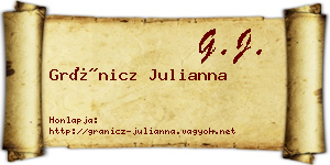 Gránicz Julianna névjegykártya